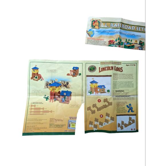 Lincoln Log L.L. Railroad Sets Mixed 87pc Lot - Picture 3 of 4